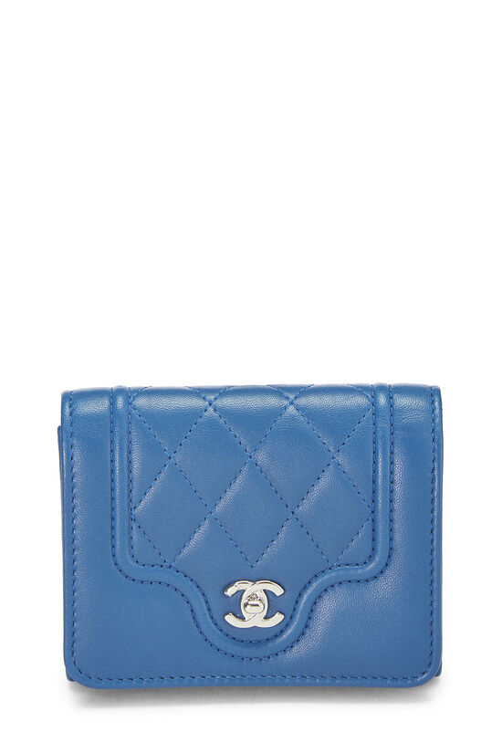 Blue Lambskin Futuristic Wallet Small, , large image number 0