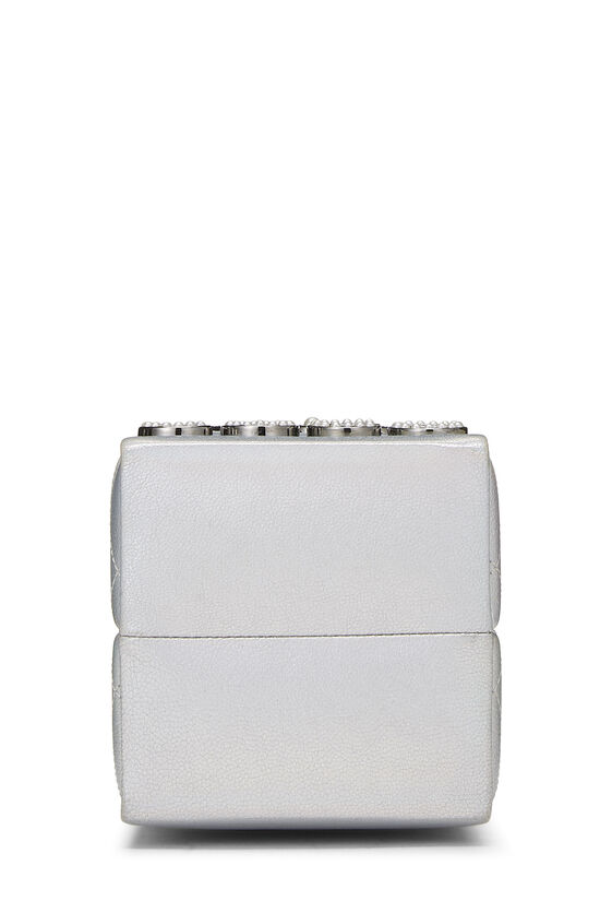 Metallic Silver Leather Coco Milk Carton Bag, , large image number 5