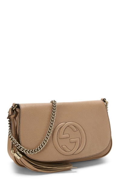Gucci Beige Grained Leather Soho Chain Flap Crossbody — photo 2
