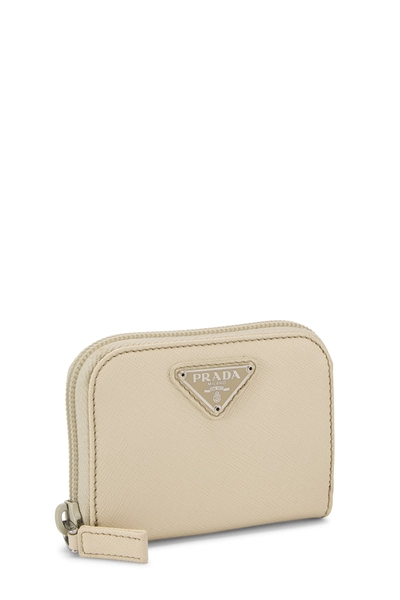 Beige Saffiano Zip Around Coin Purse, , large