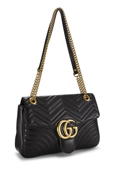 Gucci Black Leather GG Marmont Shoulder Bag — photo 2
