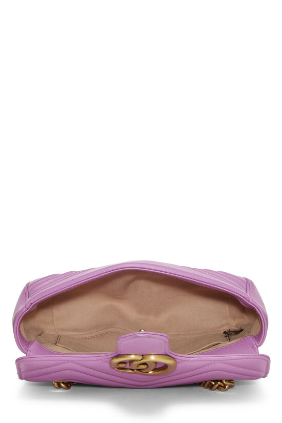 Purple Matelassé Leather Marmont Shoulder Bag Small