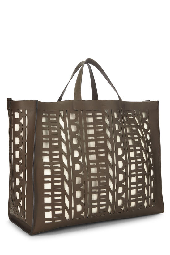 Brown Laser Cute Leather Tote, , large image number 1