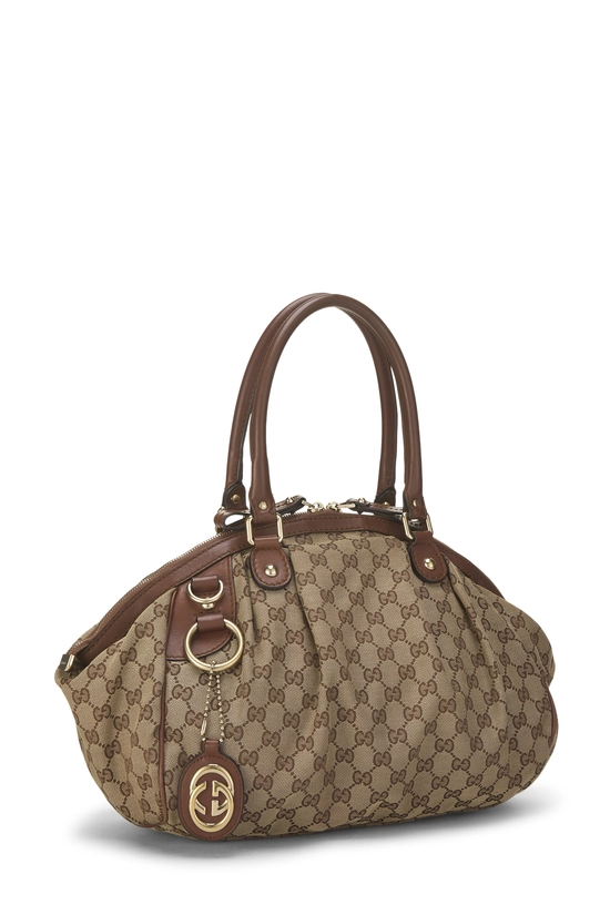 Brown Original GG Canvas Sukey Boston Handbag, , large image number 1