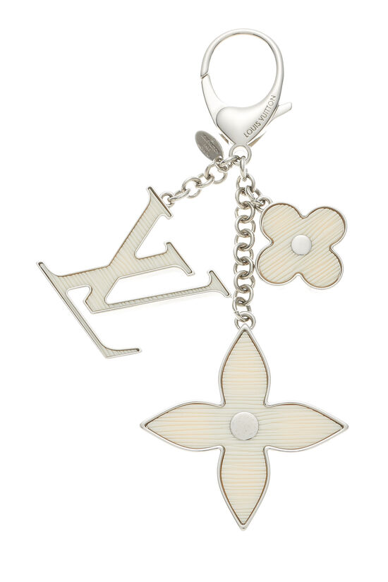 Authentic Louis Vuitton Fleur de Monogram Bag Charm Metal Keychain