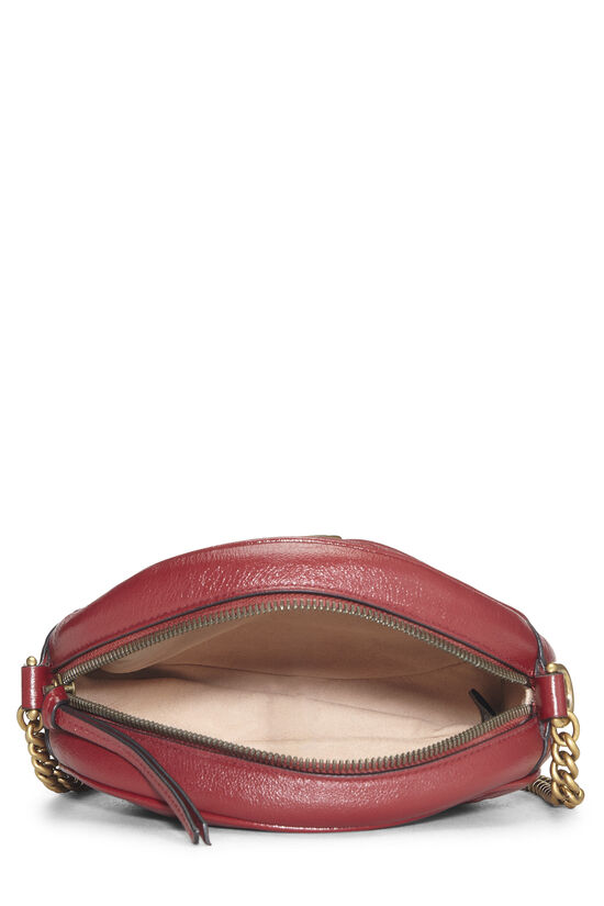 Red Leather GG Marmont Round Shoulder Bag Mini, , large image number 5