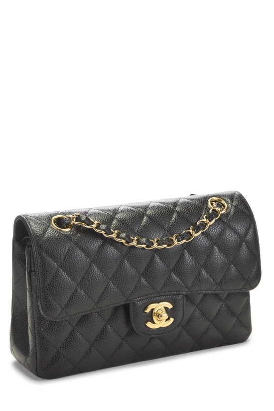 Black Quilted Caviar Classic Double Flap Small, , large image number 1
