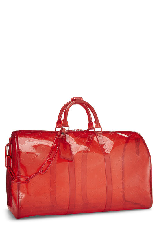Louis Vuitton Keepall 50 Monogram Canvas Travel Bag Red