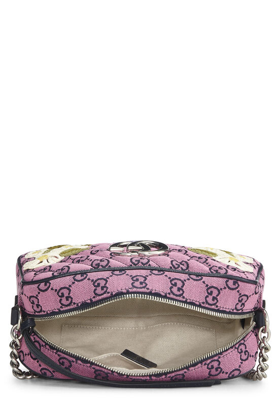 Pink GG Canvas Embroidered Marmont Crossbody Bag Small, , large image number 6