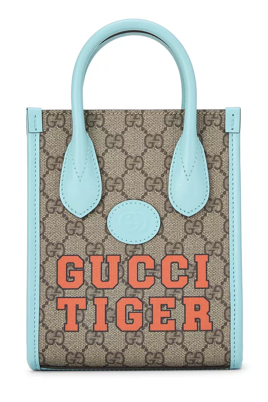 Blue GG Supreme Interlocking Tote Mini, , large image number 0