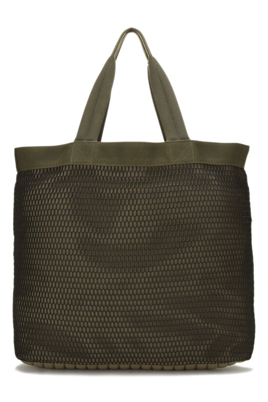 Green Nylon Sporty 'CC' Shopping Bag Large, , large image number 4