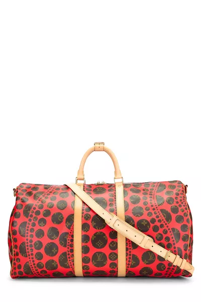Louis Vuitton Yayoi Kusama x Louis Vuitton Red Infinity Dots Keepall Bandouliere Bag 55