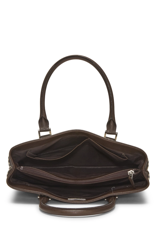Brown House Check Jacquard Handbag Medium, , large image number 5