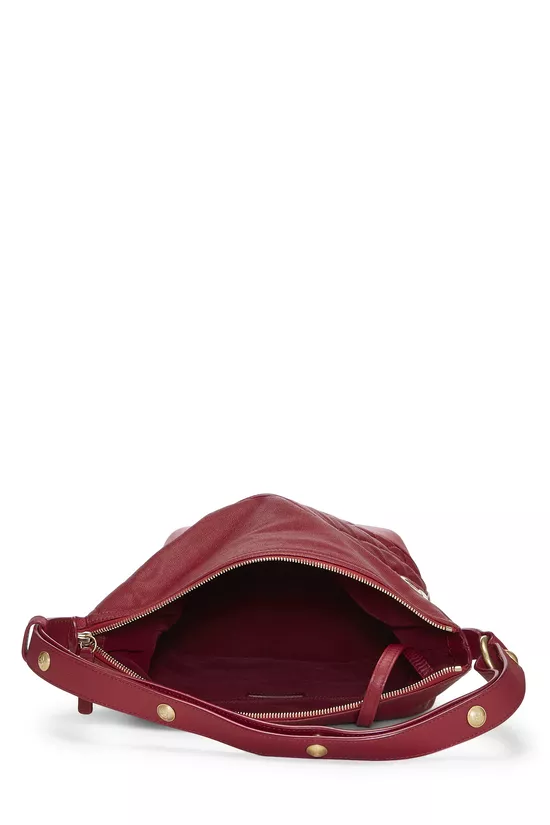 Red Quilted Calfskin Casual Style Hobo , , large image number 5