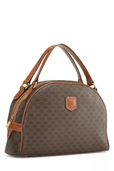 Brown Coated Canvas Macadam Handbag, , large