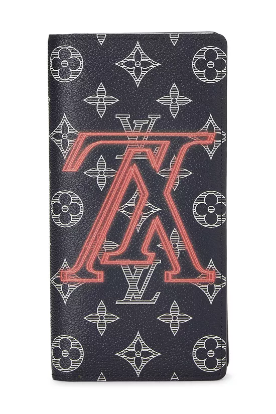 Navy Monogram Upside Down Brazza Continental Wallet, , large image number 0