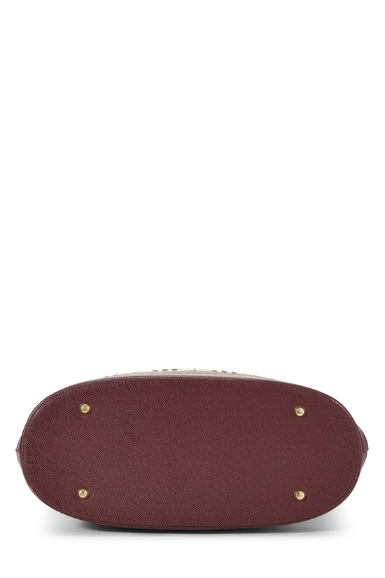 Burgundy Jacquard Check Bucket Tote Large, , large image number 4