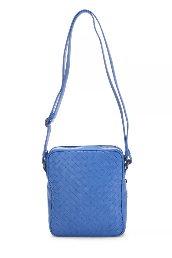Blue Intrecciato Vertical Messenger, , large image number 3