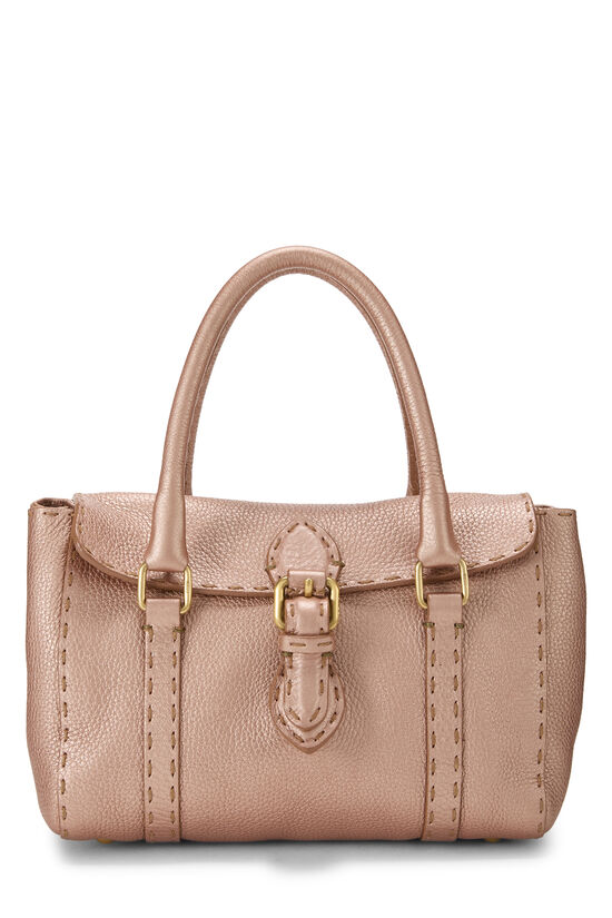 Pink Metallic Pebbled Leather Selleria Linda Bag Mini, , large image number 0