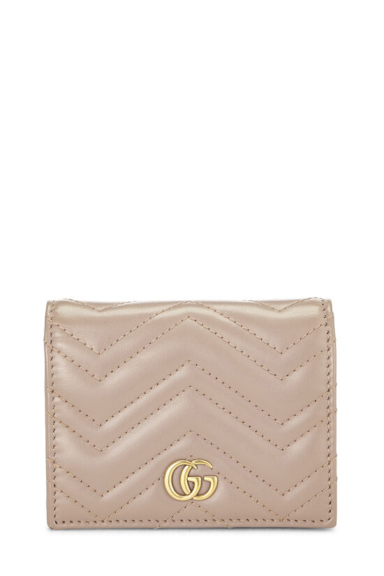 Pink Leather GG Marmont Compact Wallet, , large image number 0
