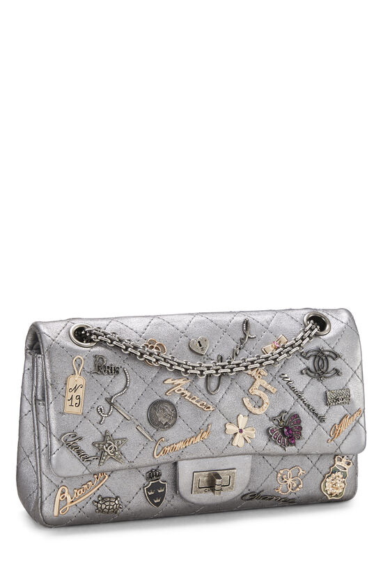 Silver Lambskin Lucky Charms Shoulder Bag Reissue 225