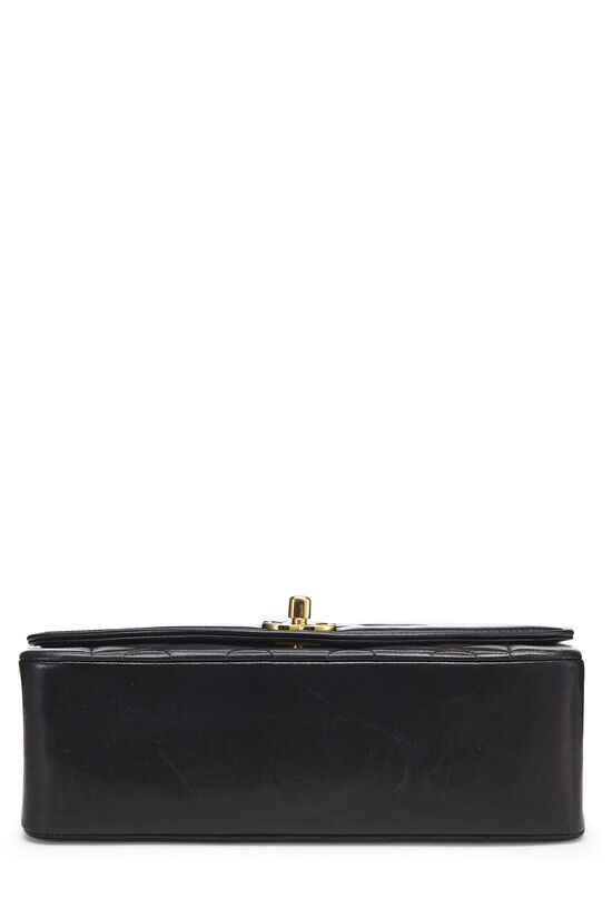 Black Quilted Lambskin Diana Flap Small