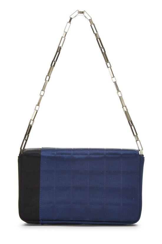 Blue Satin Chocolate Bar Shoulder Bag, , large image number 3