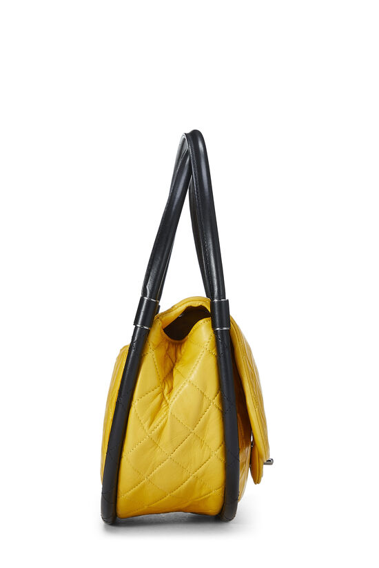 Yellow Quilted Lambskin Hula Hoop Bag Medium