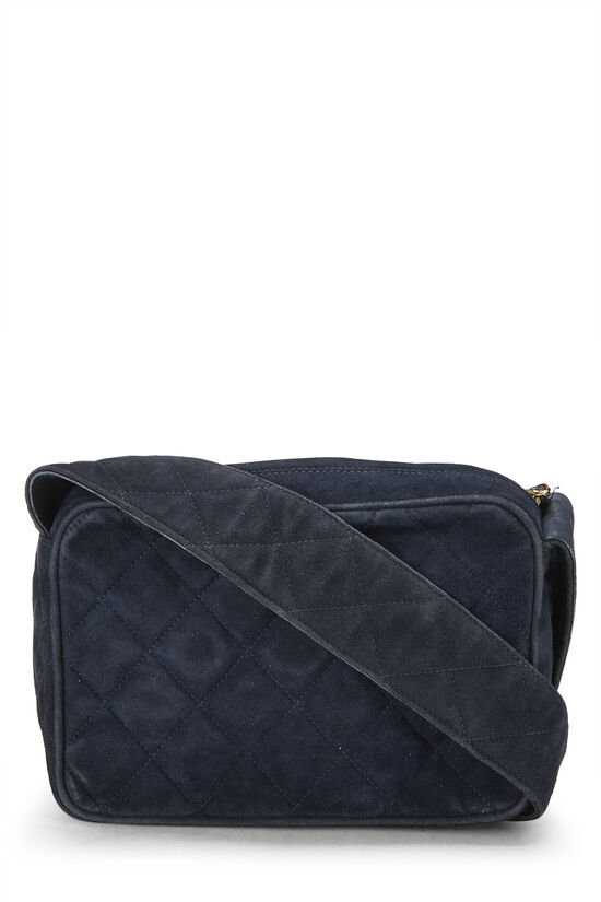 Navy Suede Diamond 'CC' Camera Bag Mini, , large image number 3