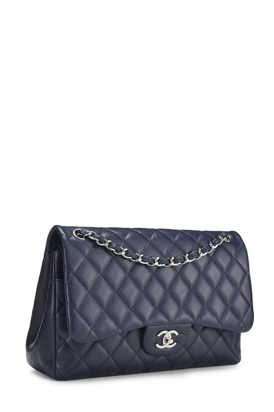 Navy Quilted Caviar New Classic Double Flap Jumbo, , large image number 1