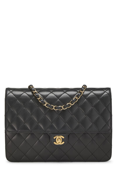 Black Quilted Lambskin Turnlock Ex Flap Medium