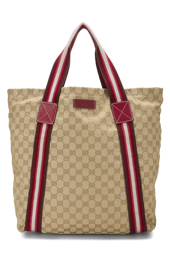 Original GG Canvas Flat Web Tote, , large image number 0