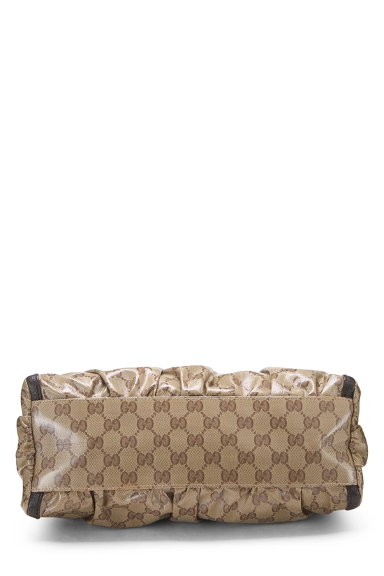 Brown Crystal Canvas D-Ring Abbey Shoulder Bag Small, , large image number 4