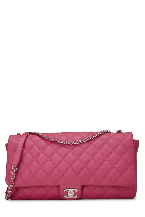 Dark Pink Quilted Lambskin Mademoiselle Chic Mini Flap Bag Gold Hardware,  2016