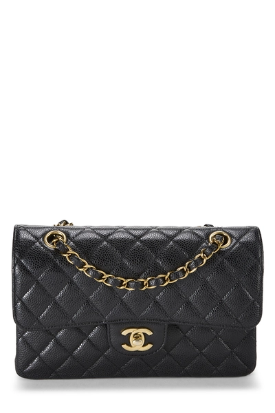 Chanel Black Quilted Caviar Classic Double Flap Small