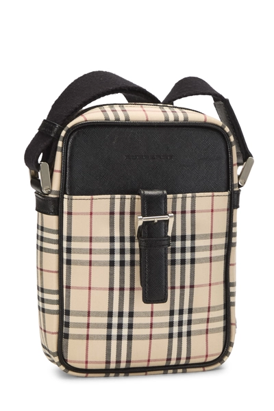 Burberry Black Jacquard House Check Vertical Camera Bag Medium — photo 2