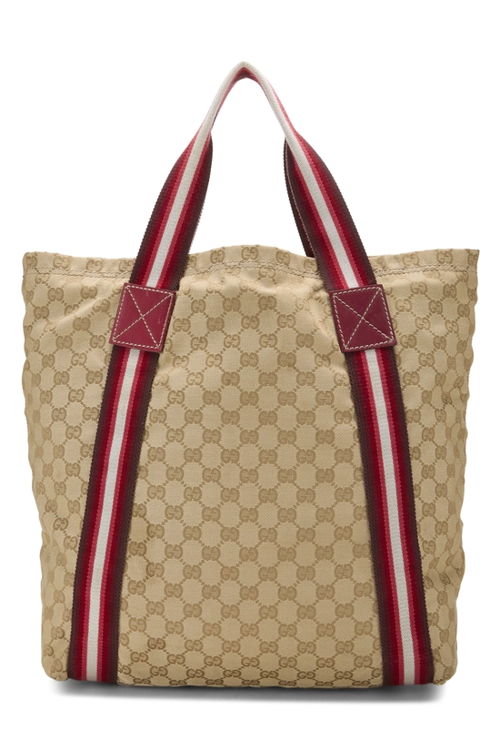 Original GG Canvas Flat Web Tote, , large image number 3