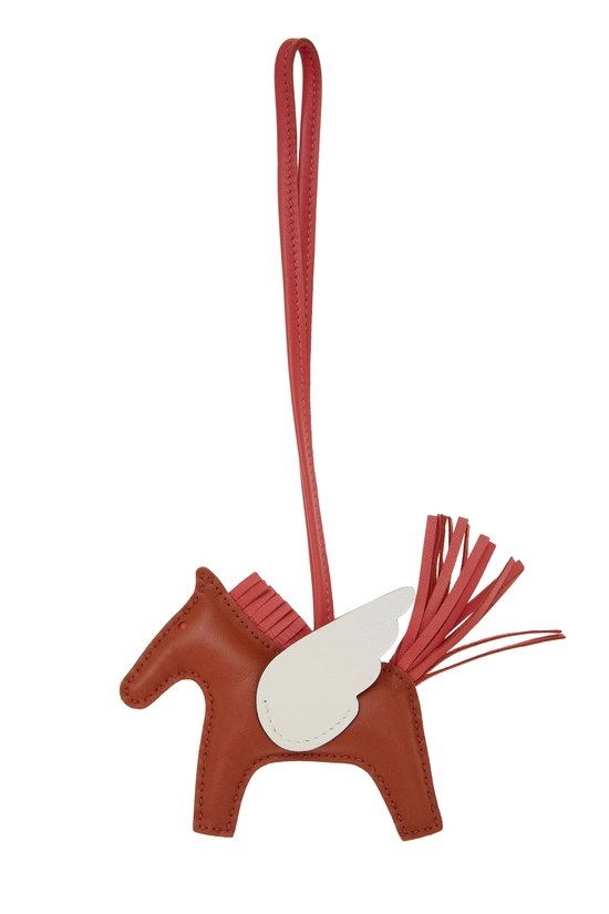 Brown Lambskin Rodeo Pegase Bag Charm PM, , large image number 0