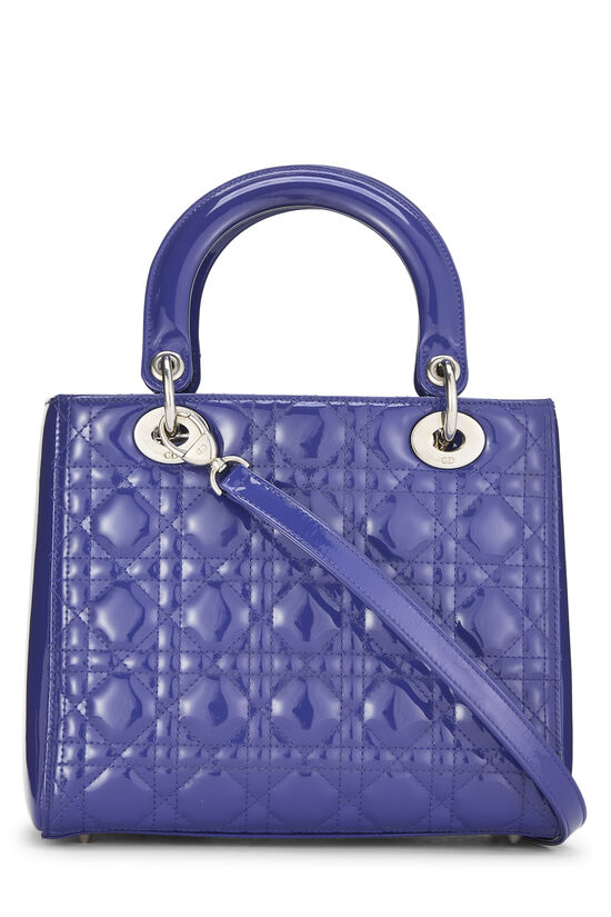 Purple Cannage Patent Leather Lady Dior Medium, , large image number 3