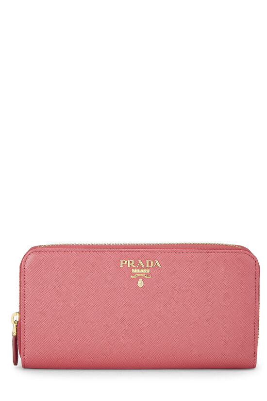 Pink Saffiano Zip Around Wallet, , large image number 0
