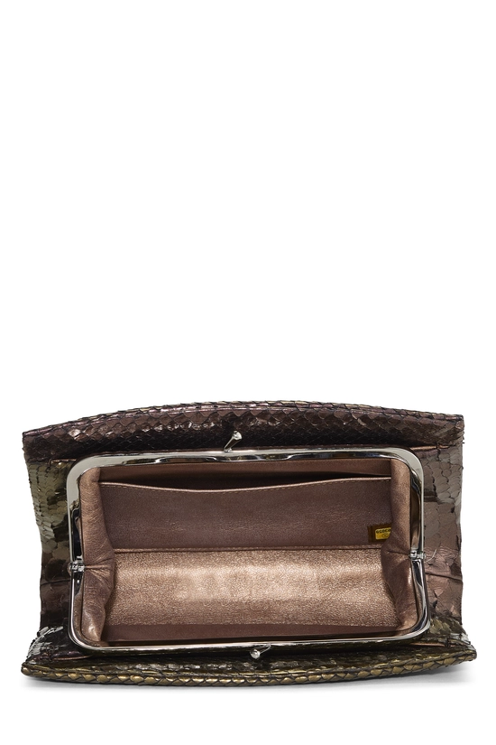 Brown Python Clutch, , large image number 4
