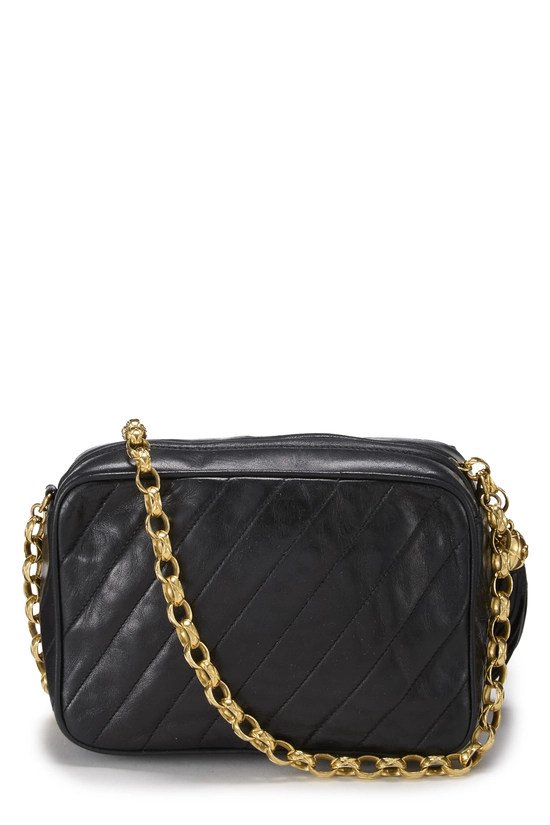 Black Lambskin Diagonal Pocket Camera Bag Mini, , large image number 3