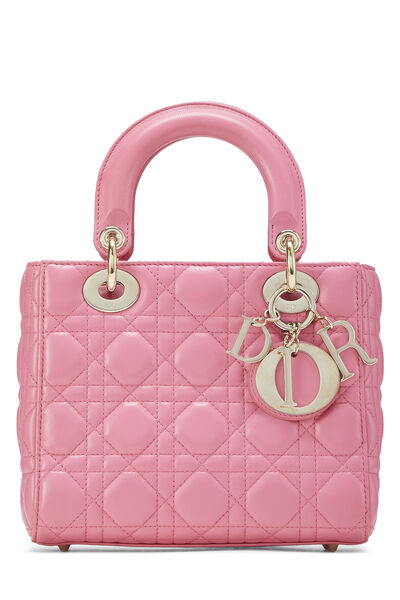 Pink Cannage Quilted Lambskin Lady Dior Small