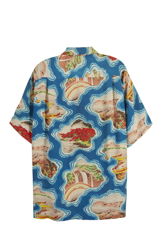 Blue Whale Hawaii Island Pattern Shirt, , large image number 1