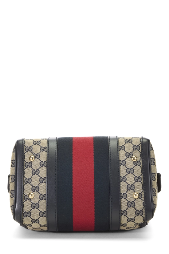 Navy GG Canvas Web Boston Handbag Small, , large image number 4
