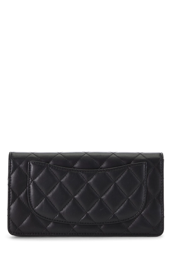 Black Quilted Lambskin Classic Long Yen Wallet, , large image number 2
