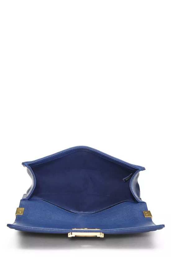 Blue Quilted Caviar Boy Bag Medium, , large image number 5