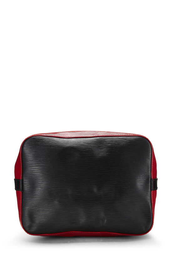 Louis Vuitton petit Noé shopping bag in red and black epi leather