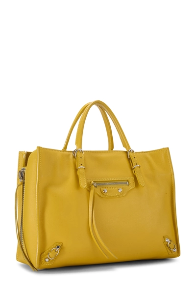 Yellow Calfskin Papier A6 Zip Around Handbag, , large