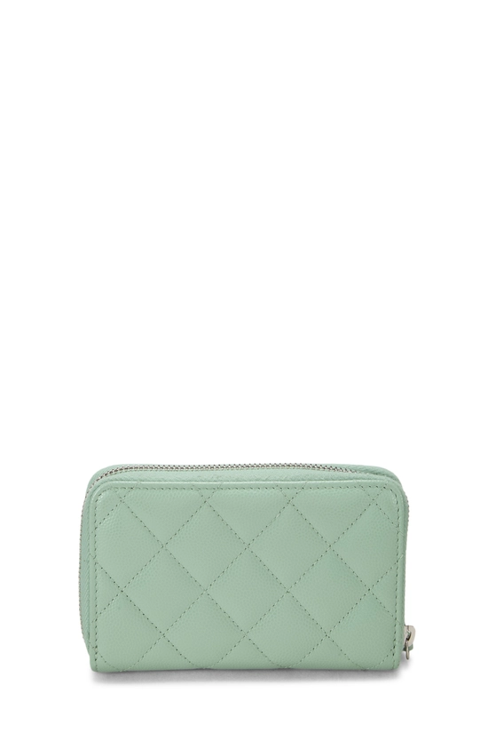 Green Caviar Zip Around Coin Purse, , large image number 2